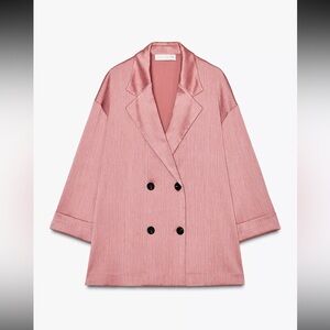 Elegant Pink Women's Wrinkle Look Blazer
